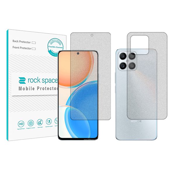 گلس صفحه نمایش و پشت گوشی آنر X8 مدل نانو هیدروژل مات برند راک اسپیس کد 20157S-20158S