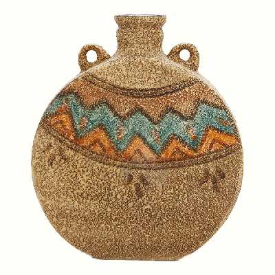 گلدان سفالی مدل قمقمه سلجوقی طرح سیلک کد SI-003