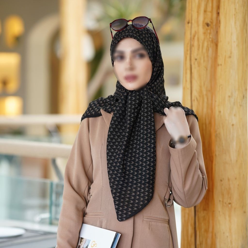 روسری نخ کرپ ترک دست دوز