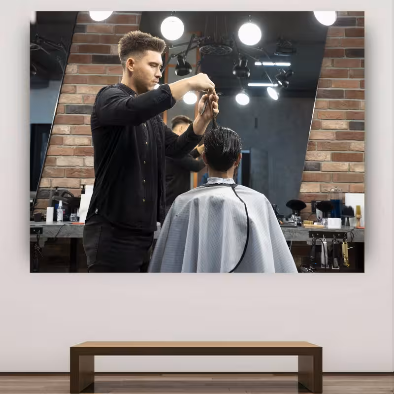تابلو شاسی طرح شاسی آرایشگاه مردانه مدل ماهر کد GR733 | دنیای قاب