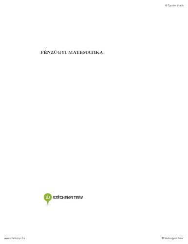 خرید و دانلود نسخه کامل کتاب Pénzügyi matematika