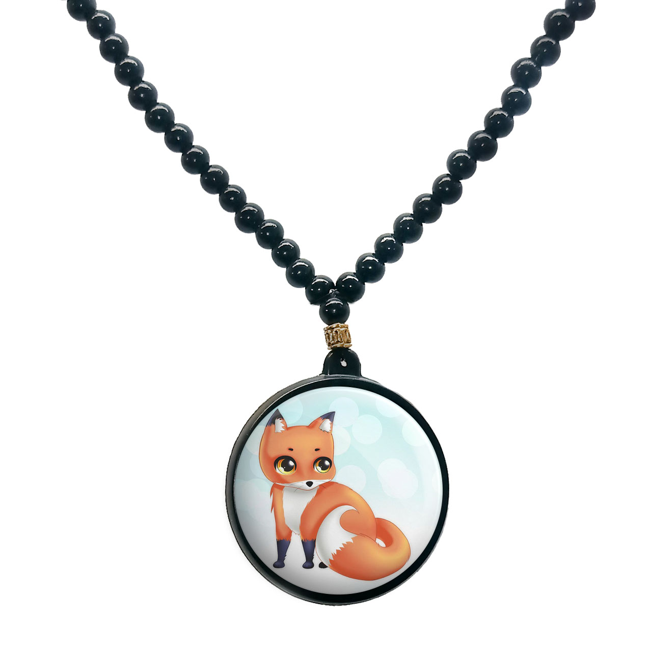 گردنبند پرمانه طرح حیوانات کیوت کد pmd.21525 مدل دو طرفه