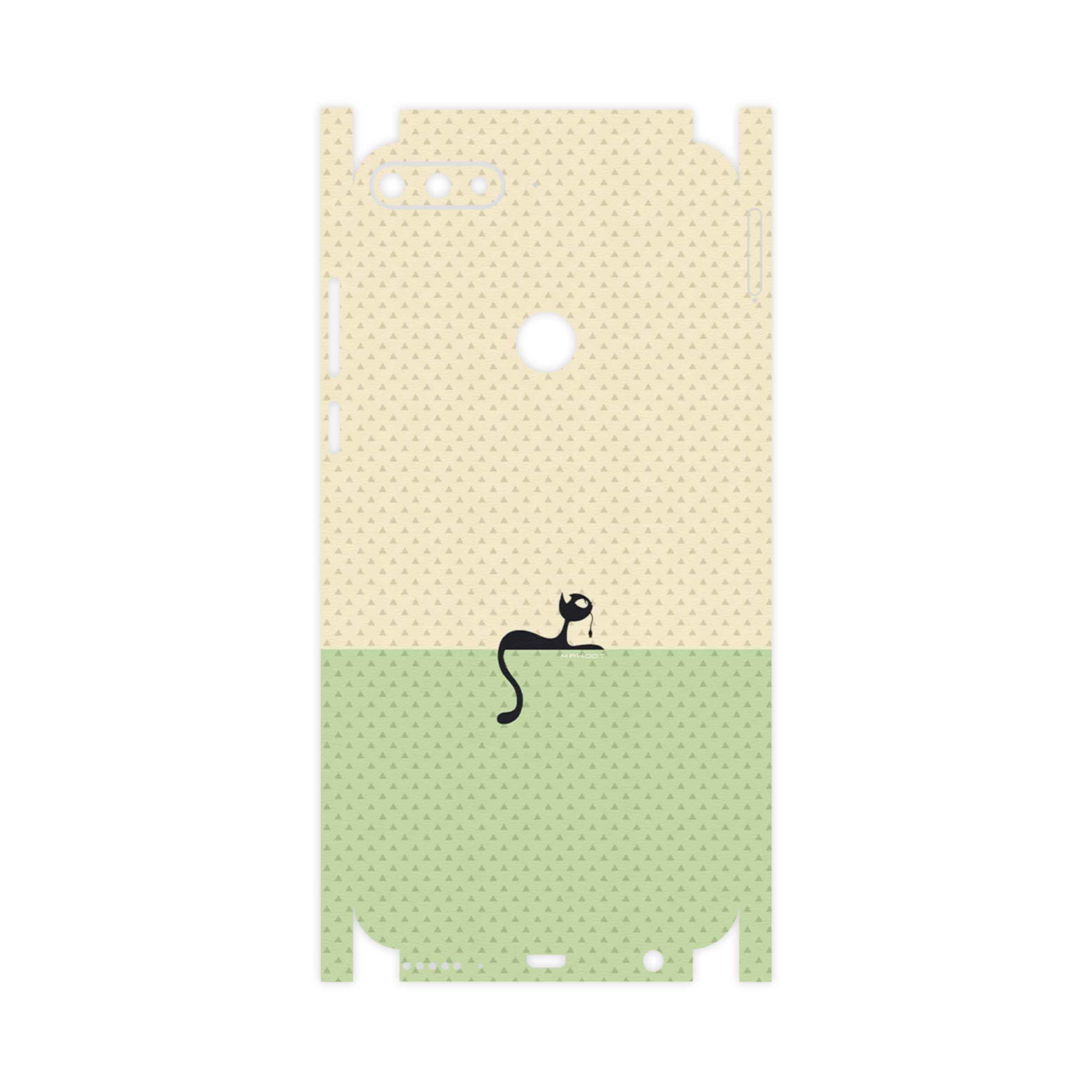 برچسب پوششی ماهوت مدل Minimal Internet Cat Icon-FullSkin مناسب برای گوشی موبایل هوآوی Y7 Prime 2018