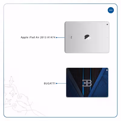 برچسب پوششی ماهوت مدل BUGATTI مناسب برای تبلت اپل iPad Air 2013 A1474