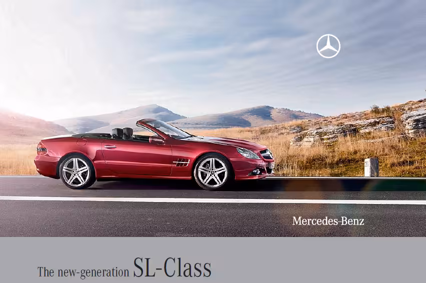 کاتالوگ مصور مرسدس بنز MERCEDES BENZ SL CLASS (فقط یک نسل) - به زبان انگلیسی - چاپ آلمان - کم حجم