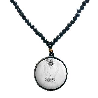 گردنبند پرمانه طرح دخترونه کد pmd.4411 مدل دو طرفه