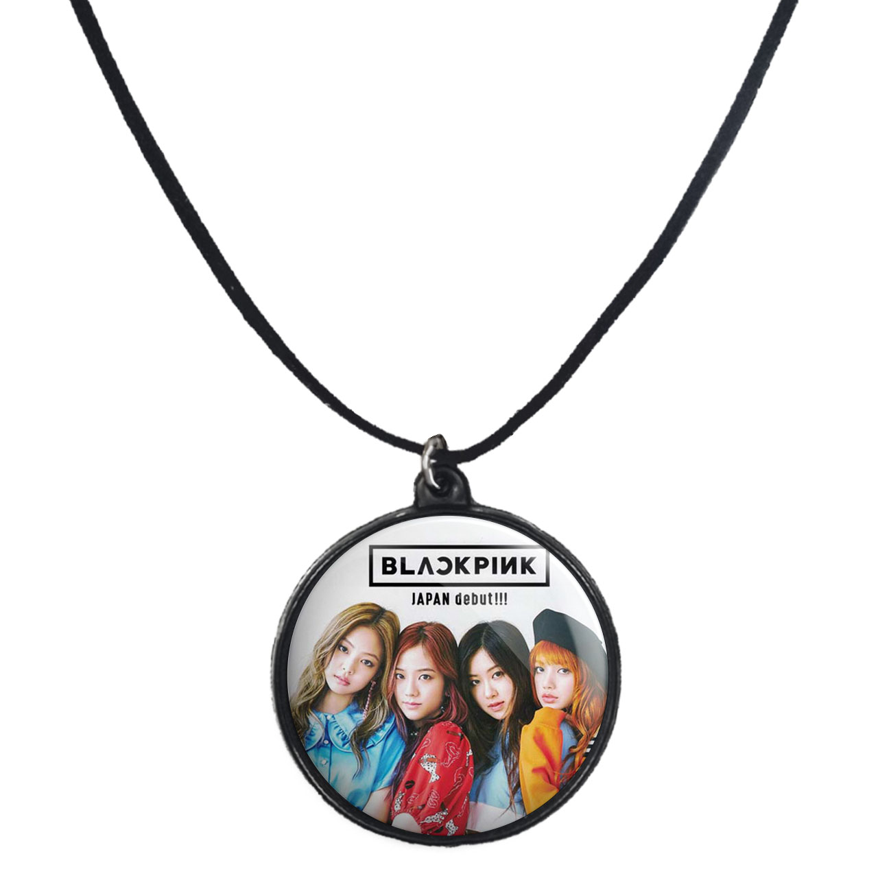 گردنبند پرمانه طرح بلک پینک کد pmb.2493 مدل دو طرفه