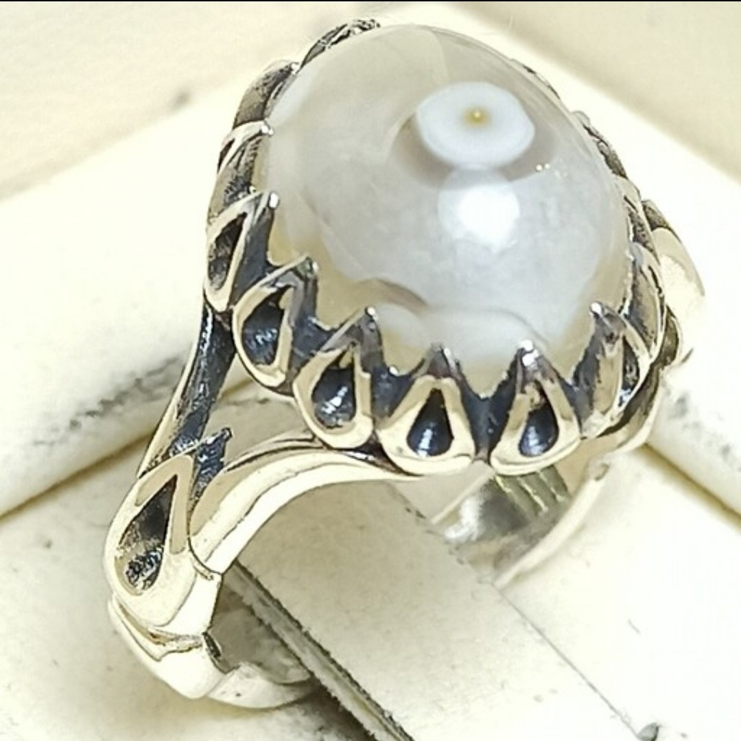 انگشتر نقره عقیق باباقوری تک چشم  8