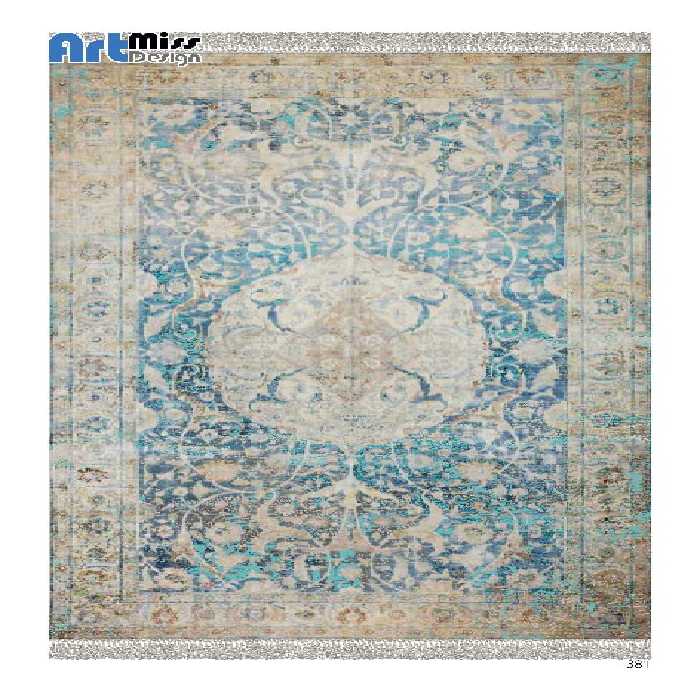 قالیچه درجه1 در ابعاد متنوع با ترمز فرش زمینه فیروزه ترک