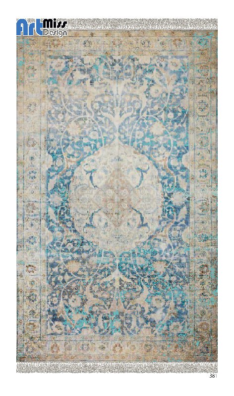 قالیچه درجه1 در ابعاد متنوع با ترمز فرش زمینه فیروزه ترک