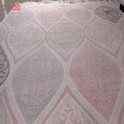 فرش ماشینی زمرد مشهد طرح HA14 زمینه کرم قهوه ای