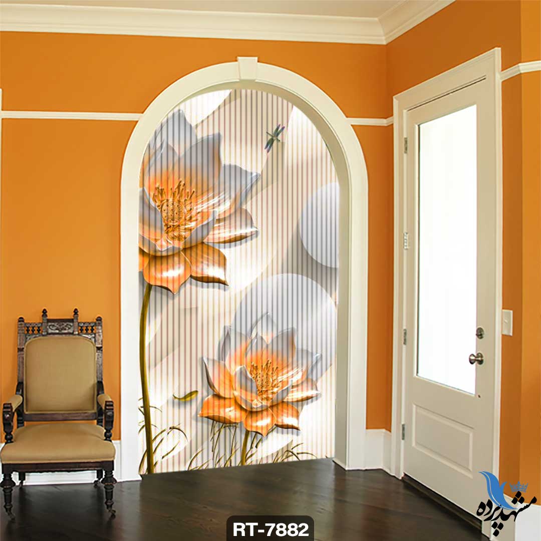 پرده شرشره تصویری طرح گل RT7882