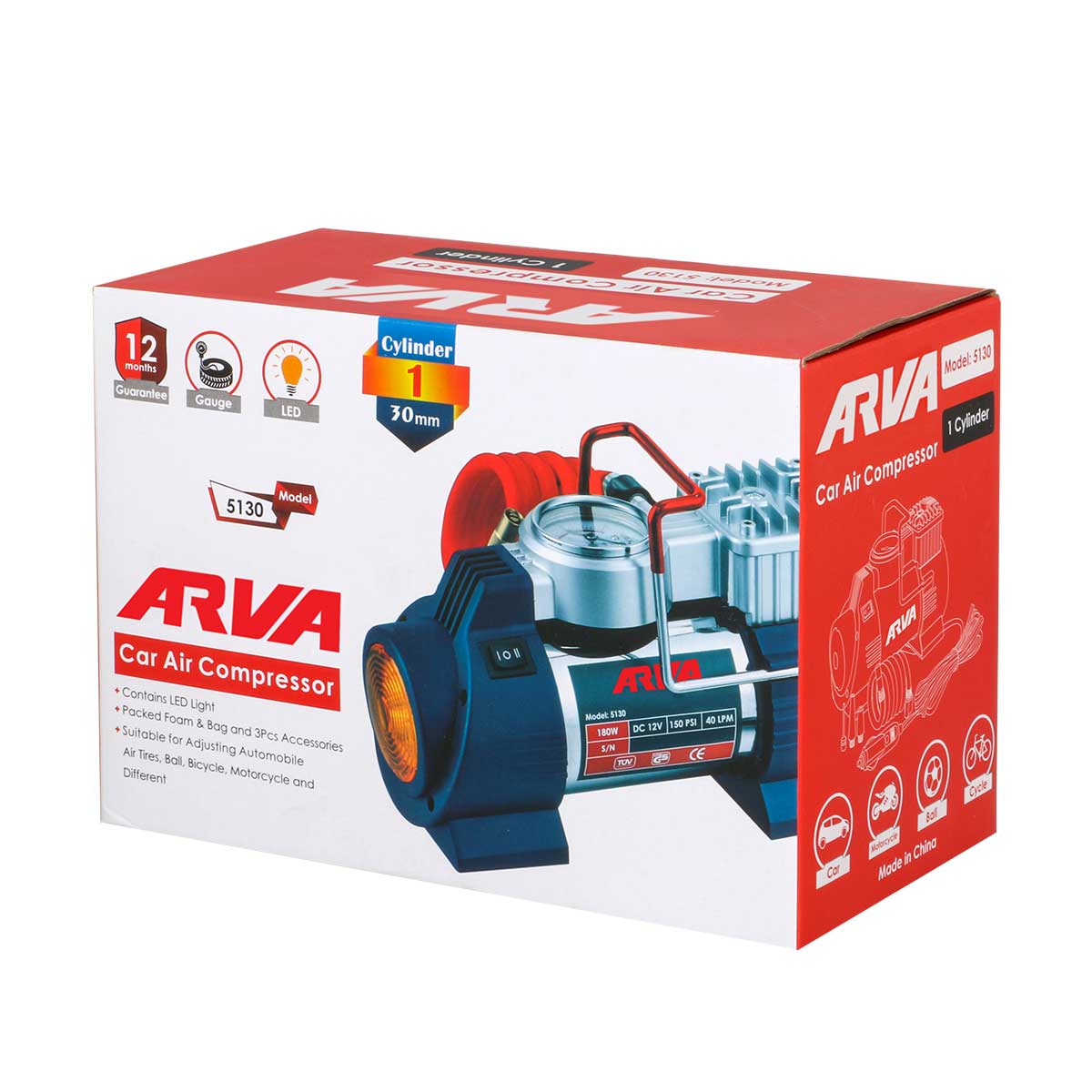 کمپرسور باد فندکی تک سیلندر مدل 5130 آروا