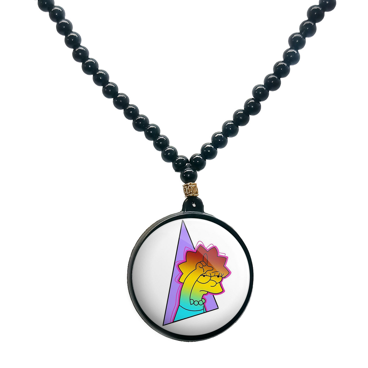 گردنبند پرمانه طرح سیمپسون ها کد pmd.21171 مدل دو طرفه