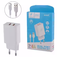شارژر دیواری 12 وات اسکای دلفین SC03T 2.4A   کابل تایپ سی
