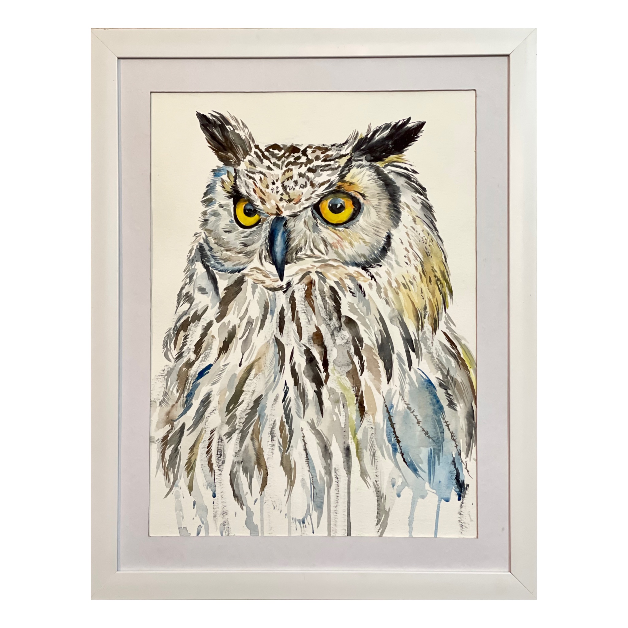 تابلو نقاشى آبرنگ مدل جغد zh11