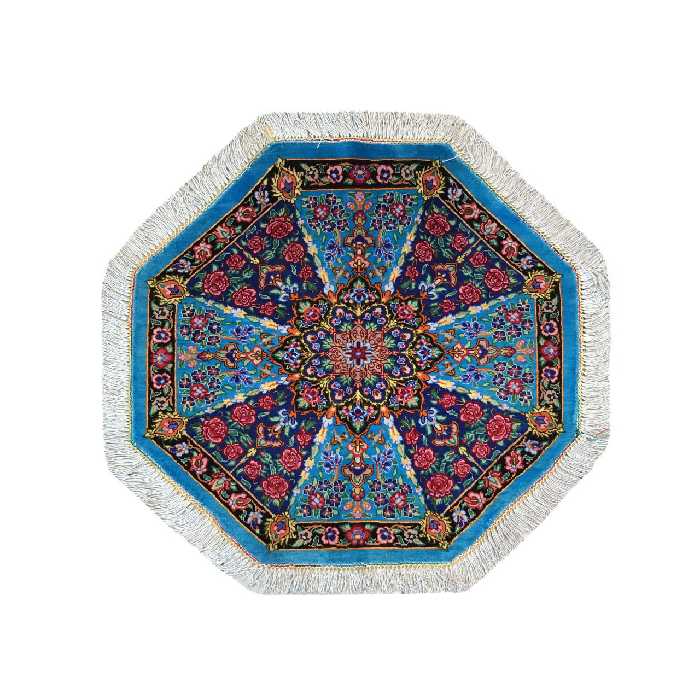 رومیزی فرش دستبافت مدل ترنجی کد YM.266