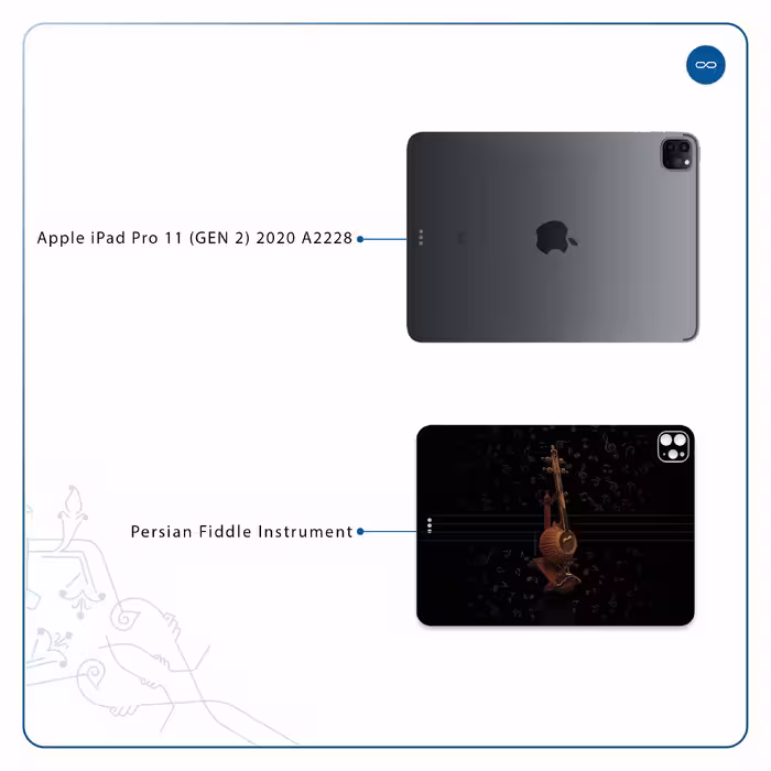 برچسب پوششی ماهوت مدل Persian Fiddle Instrument مناسب برای تبلت اپل iPad Pro 11 (GEN 2) 2020 A2228