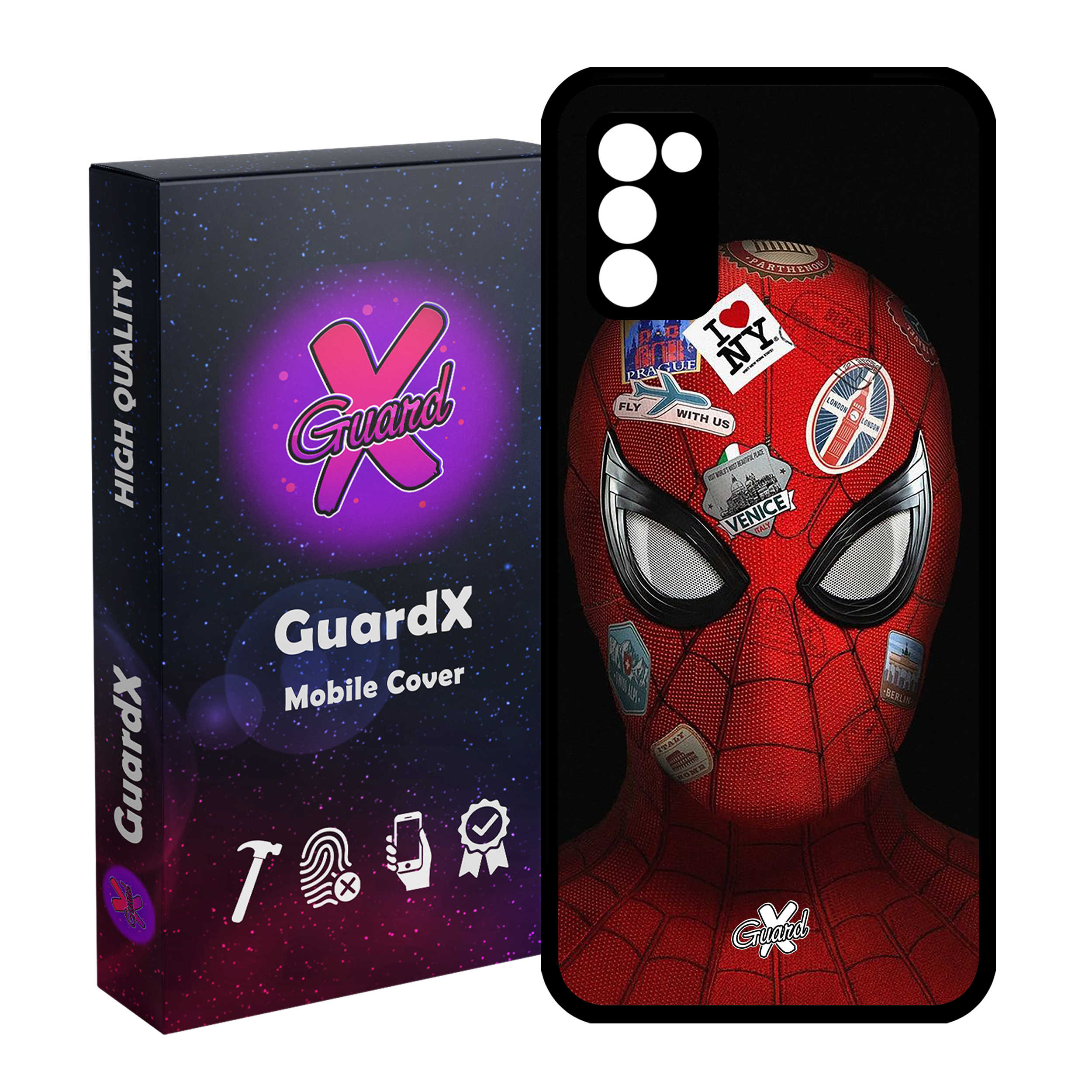 کاور گارد ایکس طرح Spider Man مدل Glass10033 مناسب برای گوشی موبایل سامسونگ Galaxy A03s