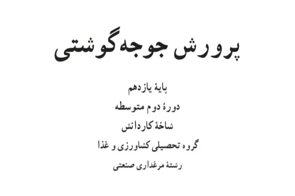 آموزش پرورش جوجه گوشتی - 92 صفحه - کتابخانه مجازی واتیکان