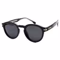 عینک آفتابی پلاریزه Carrera با فریم گرد، مشکی رنگ، لنز دودی تیره و دسته سیم دار مدل P581006