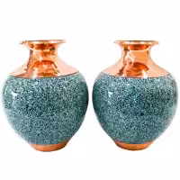 گلدان فیروزه کوبی مدل بلونی کد 18p13 بسته 2 عددی