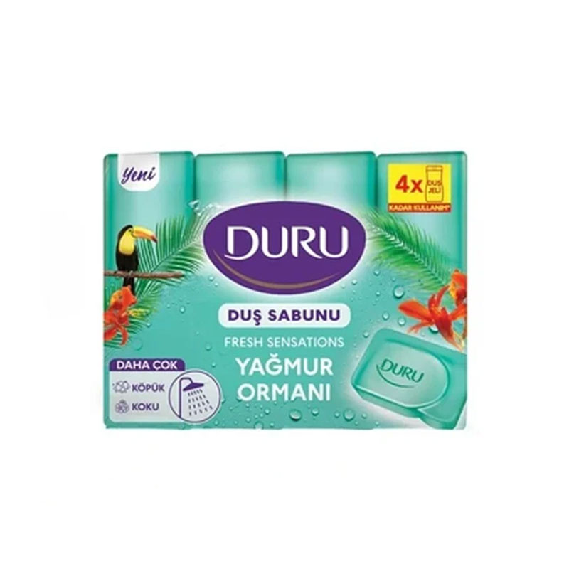 صابون دورو حاوی رایحه جنگل بارانی بسته 4 عددی حجم 600 گرم DURU | فروشگاه ارس ترک