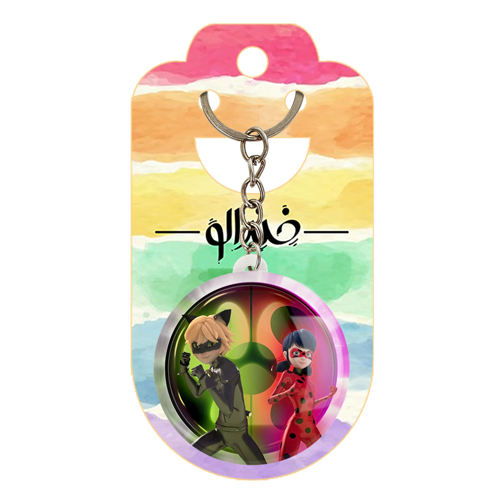 جاکلیدی خندالو طرح دختر کفشدوزکی و پسر گربه ای کد 3458