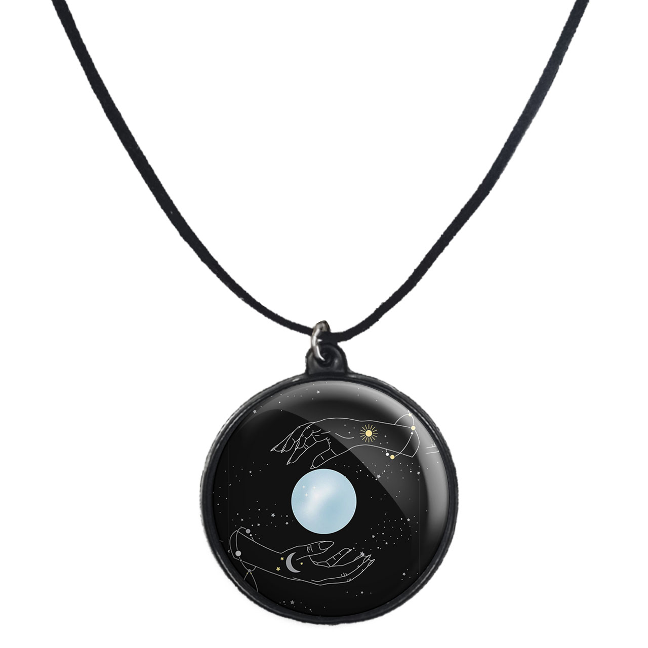 گردنبند پرمانه طرح سیاره ها کد pmb.25104 مدل دو طرفه