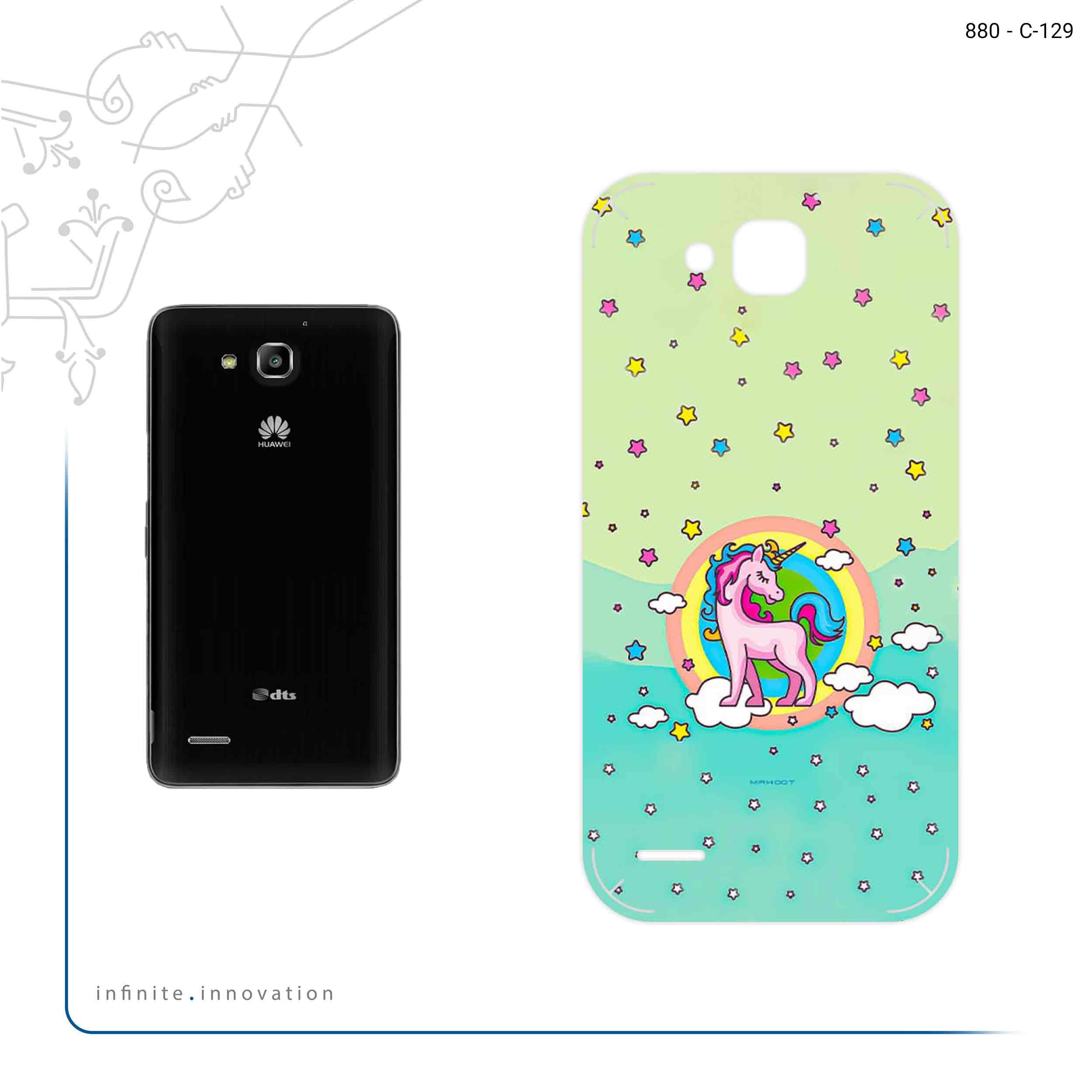 برچسب پوششی ماهوت مدل Rainbow unicorn adventure مناسب برای گوشی موبایل هوآوی Ascend G750