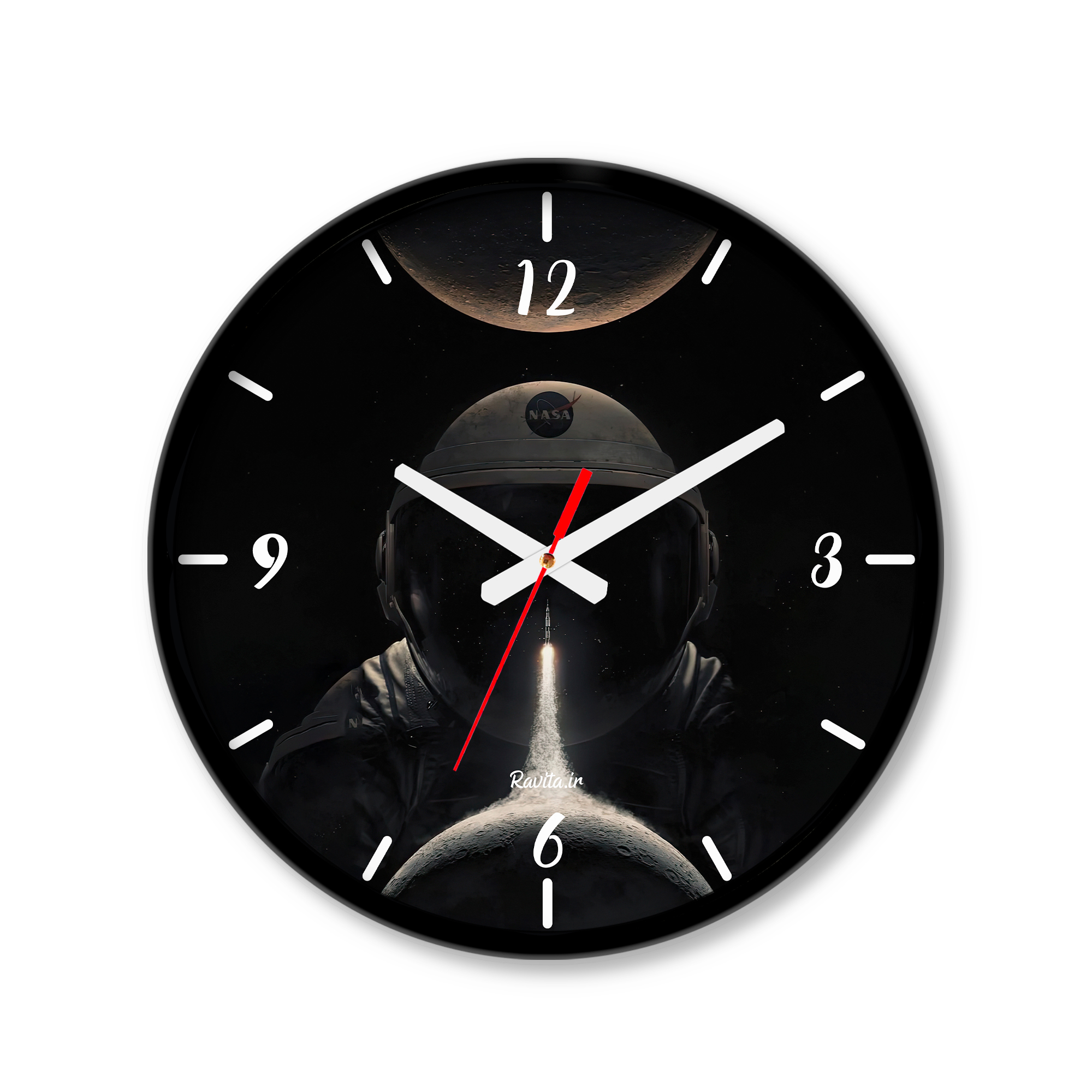 ساعت دیواری کوچک راویتا طرح فضانورد کد 3666