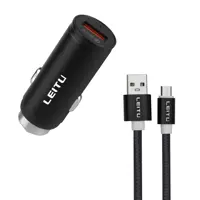 شارژر فندکی لیتو مدل LC-C3 18W به همراه کابل تبدیل MICROUSB