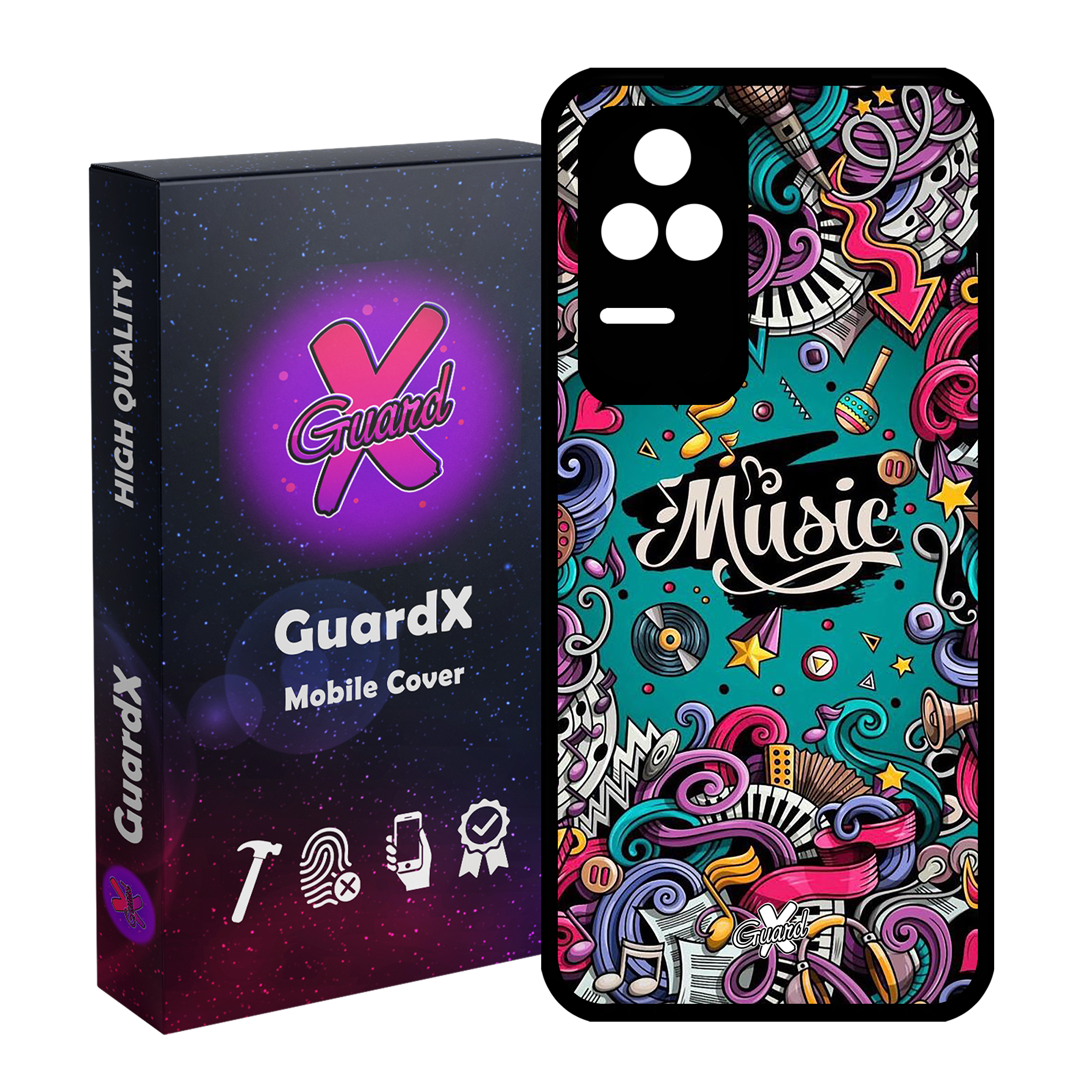 کاور گارد ایکس طرح Music مدل Glass10025 مناسب برای گوشی موبایل شیائومی Poco F4/Redmi K40S