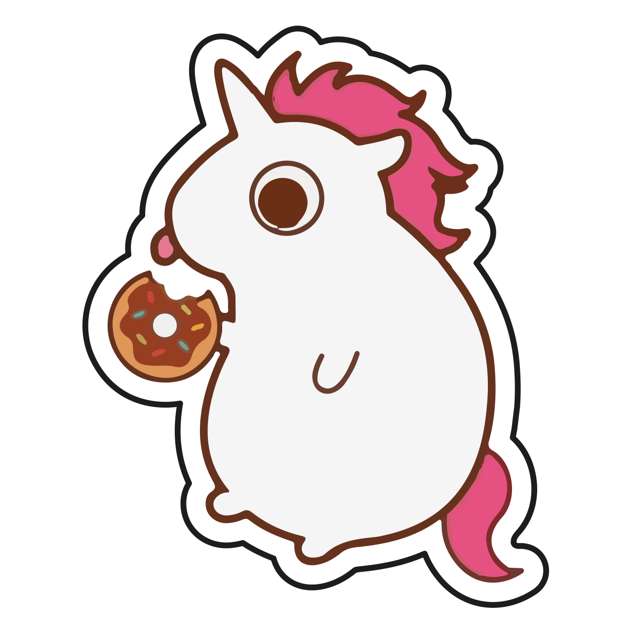 استیکر لپ تاپ طرح تک شاخ شکمو کد 249