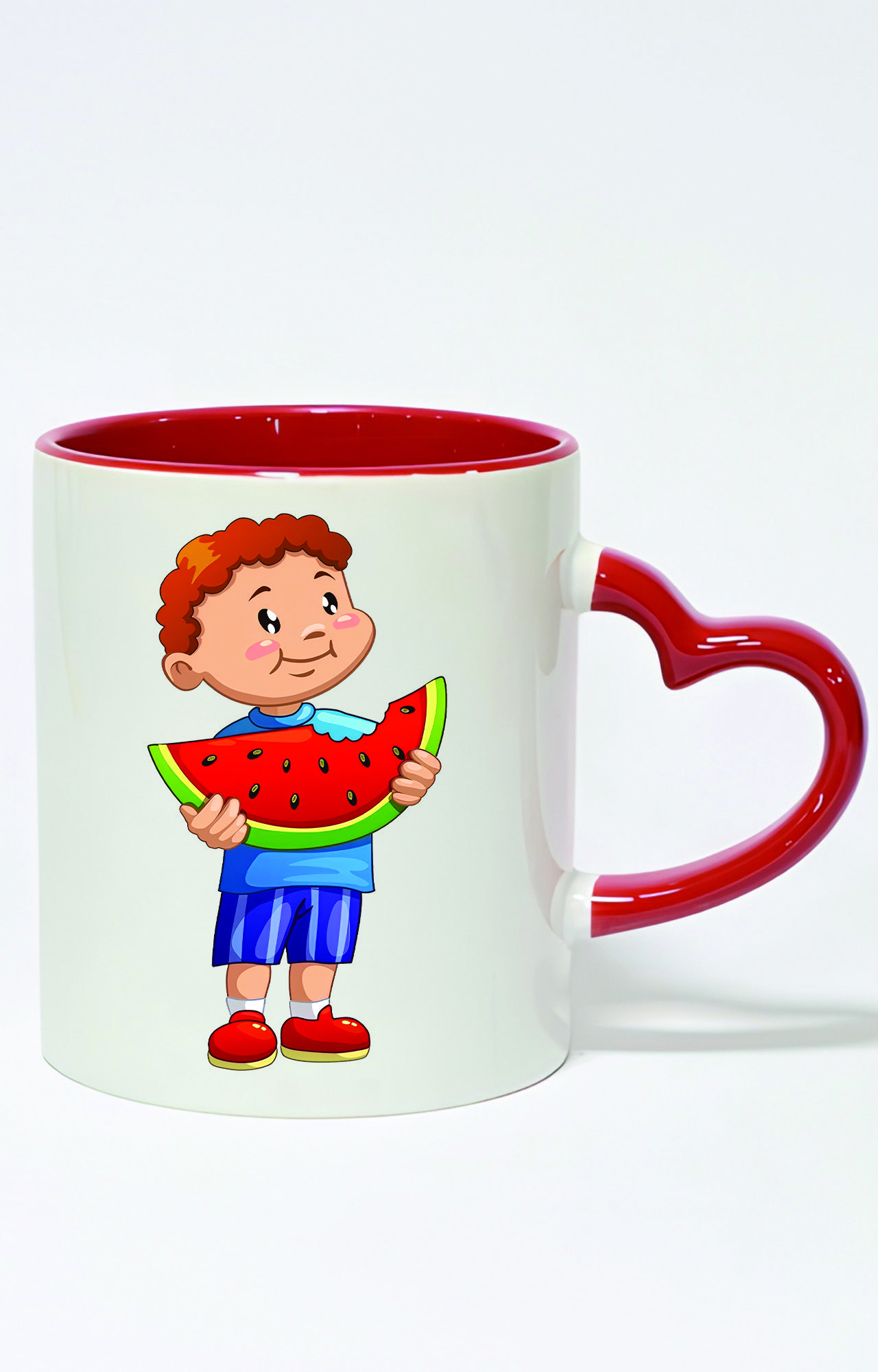 ماگ دسته قلبی رنگی طرح پسر شب یلدا کد 3723
