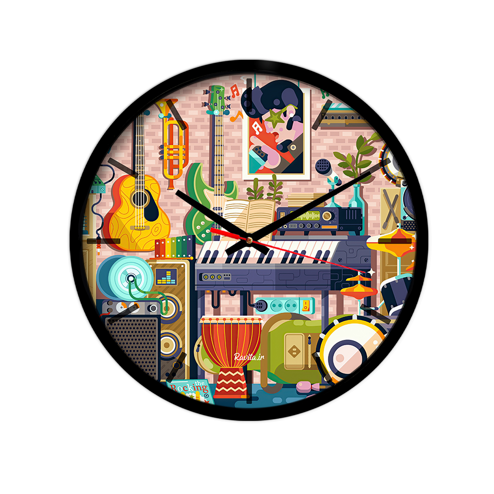 ساعت‌ دیواری رومیزی راویتا طرح موسیقی کد 3461
