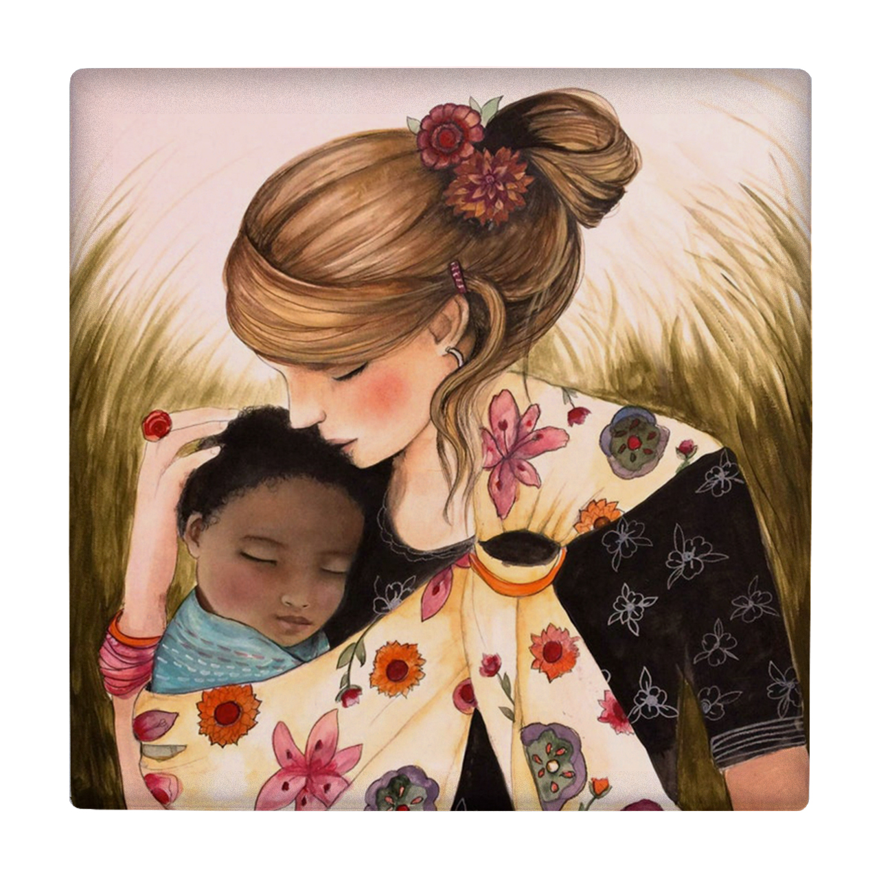 کاشی طرح کودک و مادر کد wk180