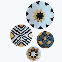 بشقاب دیوارکوب طرح کوبیسم مجموعه 4عددی