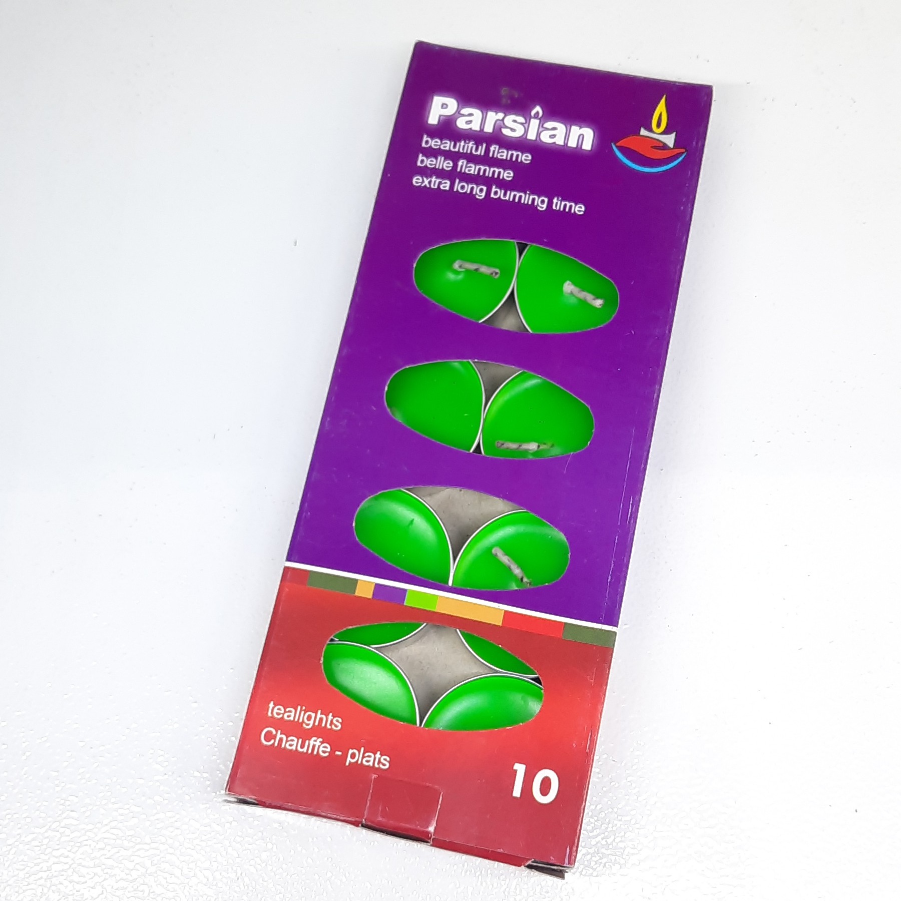 شمع وارمر 10 عددی سبز (3 ساعت سوز)