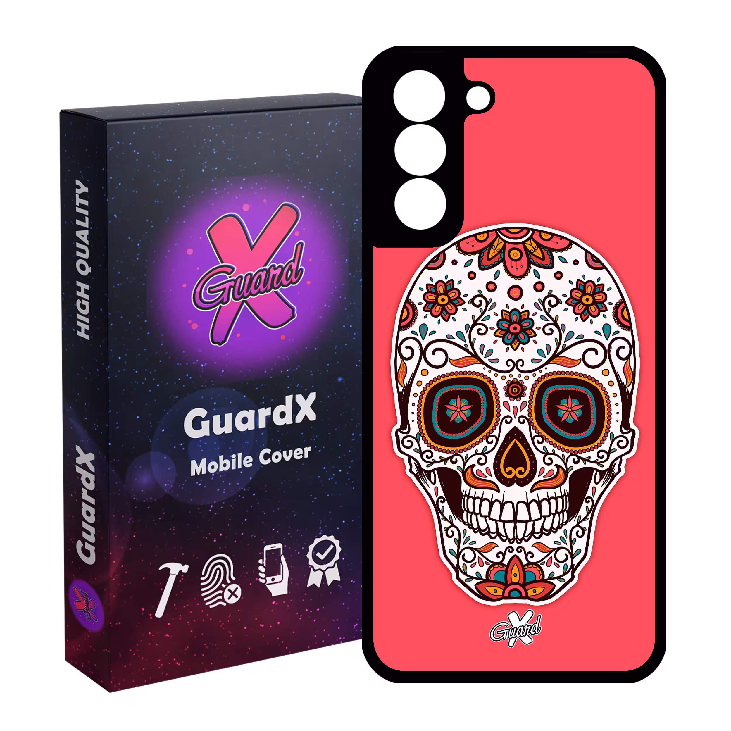 کاور گارد ایکس طرح Skull مدل Glass10116 مناسب برای گوشی موبایل سامسونگ Galaxy S21 FE