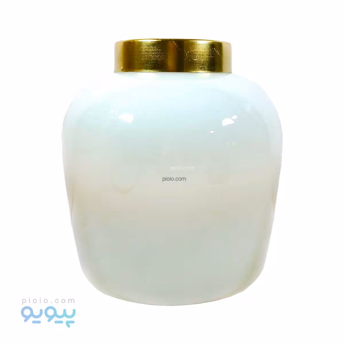 گلدان کوزه ای ساده لبه طلایی