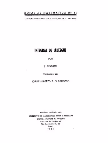 خرید و دانلود نسخه کامل کتاب Integral de Lebesgue