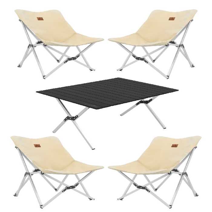 ست میز و صندلی کمپ نود کمپینگ بزرگ آلومینیوم 4 اردوگاه 5 مجموعه TuruncuFil