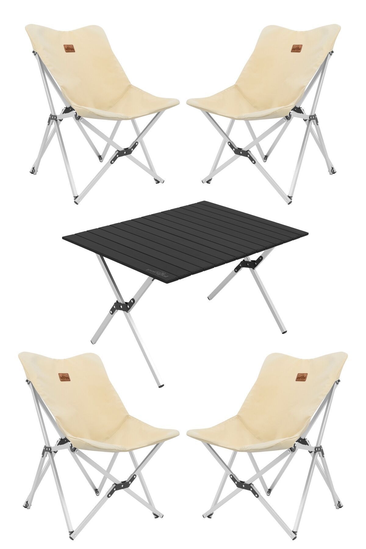 ست میز و صندلی کمپ نود کمپینگ بزرگ آلومینیوم 4 اردوگاه 5 مجموعه TuruncuFil