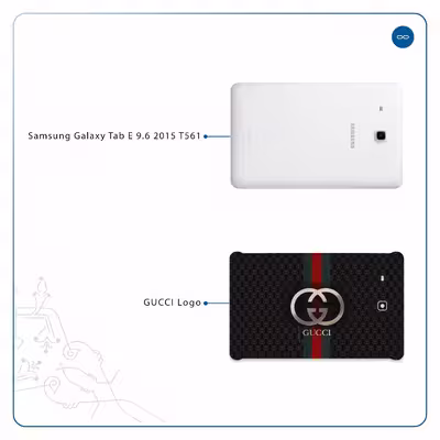 برچسب پوششی ماهوت مدل GUCCI-Logo مناسب برای تبلت سامسونگ Galaxy Tab E 9.6 2015 T561