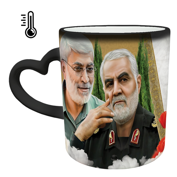 ماگ حرارتی مدل دسته قلبی طرح سردار سلیمانی کد 12