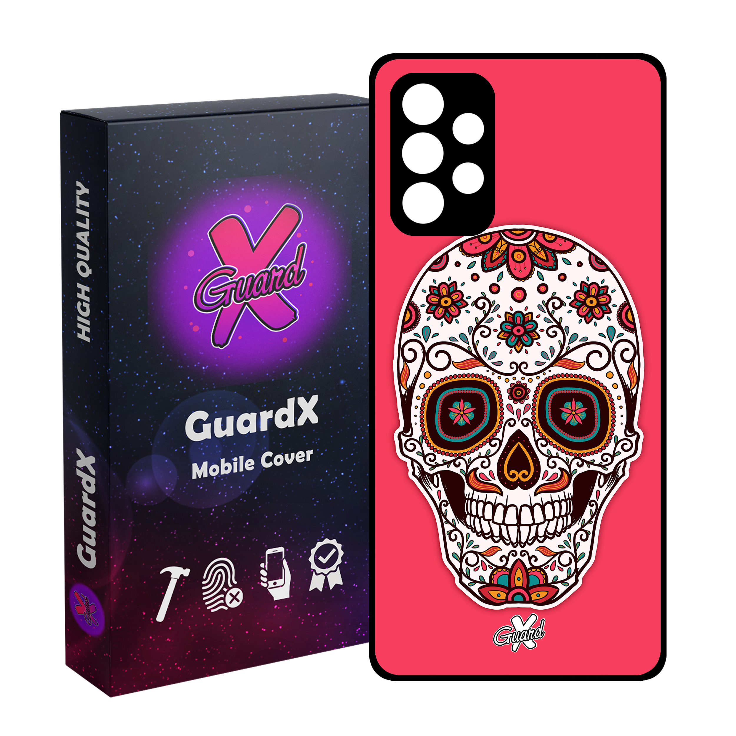 کاور گارد ایکس طرح Skull مدل Glass10116 مناسب برای گوشی موبایل سامسونگ Galaxy A72