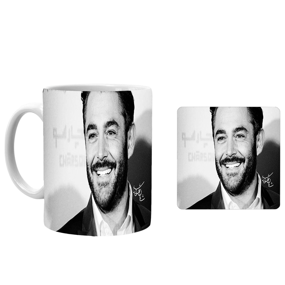 ماگ طرح محمدرضا گلزار کد xg6 به همراه زیرلیوانی