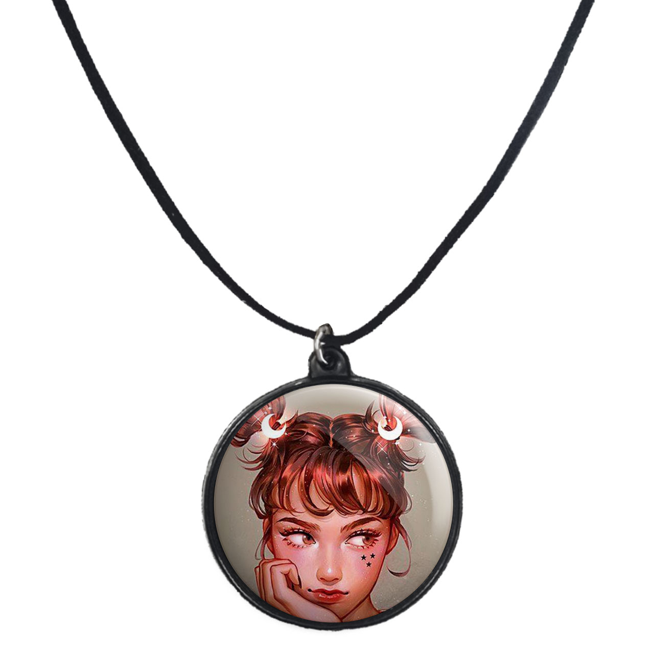 گردنبند پرمانه طرح دخترونه کد pmb.2443 مدل دو طرفه