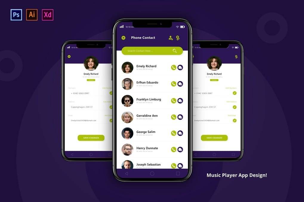 دانلود کیت رابط کاربری اپلیکیشن Phone Contact App